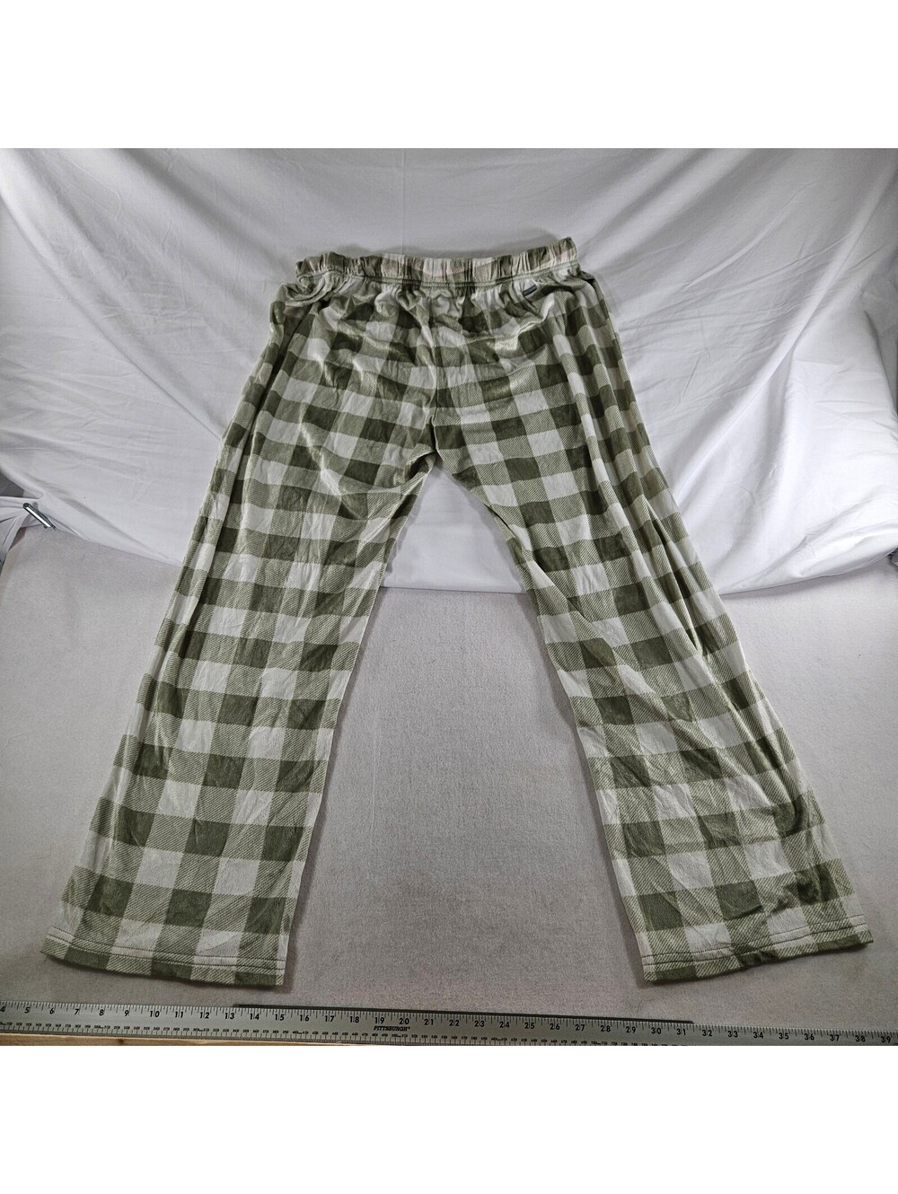 Columbia Mens XXL Fleece Lounge Pajama Pants Green Buffalo Plaid Soft Cozy
